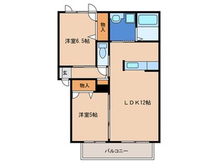 アルメリア土井南A棟の物件間取画像